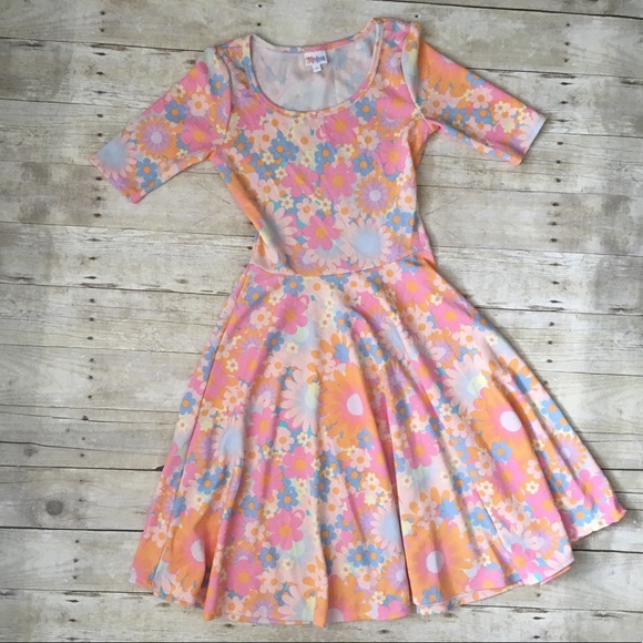 LuLaRoe Dresses & Skirts - NWOT LuLaRoe Nicole Fit Flare Dress Pastel Floral